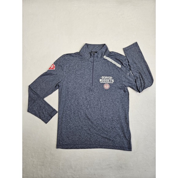 Denver Nuggets Fanatics Gray Quarter-Zip 1/4 Pullover Jacket Mens Size M 75 NBA - Picture 1 of 10